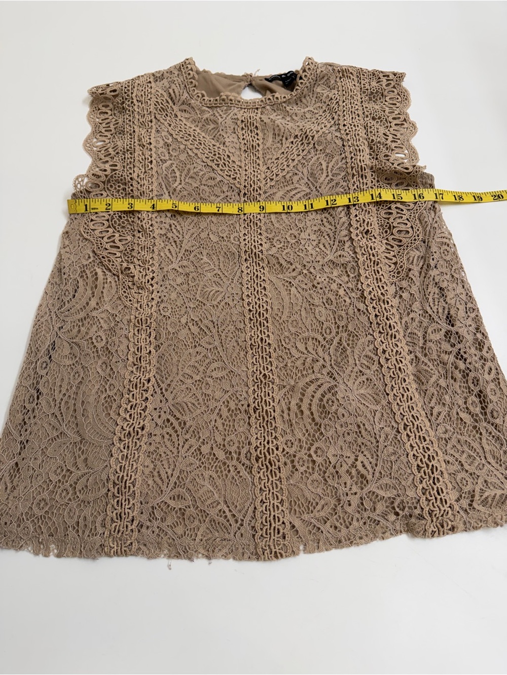Cable & Gauge Lace Blouse Set Sage Green & Beige Romantic Cottagecore Size L - Picture 8 of 10